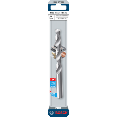 BOSCH Foret hélicoïdal PRO Metal HSS-G, 9 x 81 x 125 mm