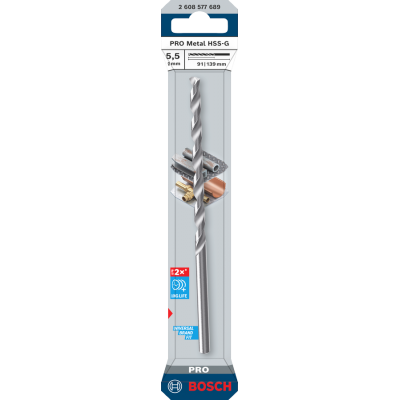 BOSCH Foret hélicoïdal PRO Metal HSS-G, 5,5 x 91 x 139 mm