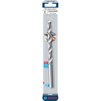 BOSCH Foret hélicoïdal PRO Metal HSS-G, 9 x 115 x 175 mm