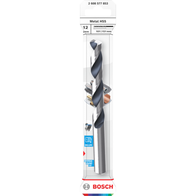 BOSCH Foret hélicoïdal Metal HSS, 12 x 101 x 151 mm, emmanchement CYL