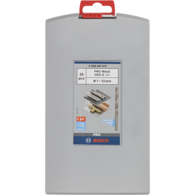 BOSCH Coffret de forets hélicoïdaux PRO Metal HSS-G, 25 pièces
