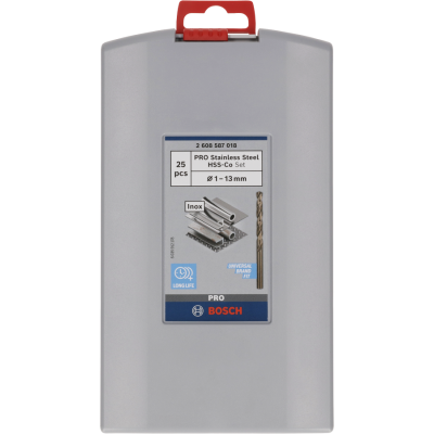 BOSCH Coffret de forets hélicoïdaux PRO Stainless Steel HSS-Co, 25 pièces