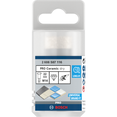 BOSCH Couronne de forage à sec PRO Ceramic, 22 x 35 x 14 mm