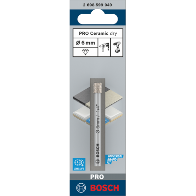 BOSCH Foret à sec PRO Ceramic dry, 6 x 66 mm