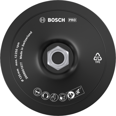 BOSCH PRO Backing Pad, 125 mm, M14, auto-agrippant