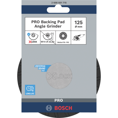 BOSCH Plateau de ponçage moyen PRO Backing Pad, 125 mm, X-Lock