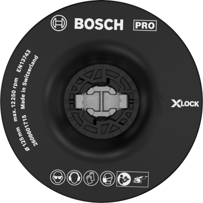 BOSCH Plateau de ponçage moyen PRO Backing Pad, 125 mm, X-Lock