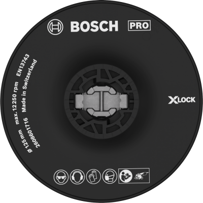 BOSCH Plateau de ponçage dur PRO Backing Pad, 125 mm, X-Lock