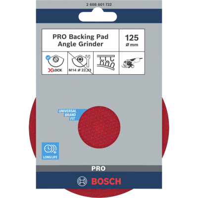 BOSCH PRO Backing Pad X-Lock, 125 mm, auto-agrippant