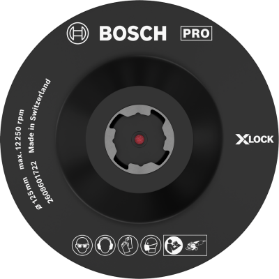 BOSCH PRO Backing Pad X-Lock, 125 mm, auto-agrippant