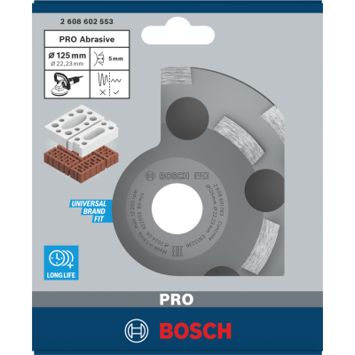 BOSCH Meule assiette PRO Abrasive, 50 x 125 mm, 22,23 mm