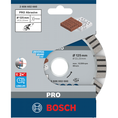 BOSCH Disque diamanté PRO Abrasive, 125 x 22,23 mm