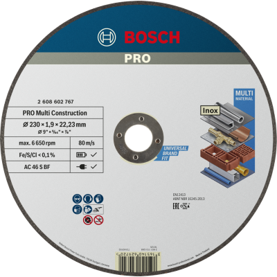 BOSCH Disque à tronçonner PRO Multi Material, 230×1,9 x 22,23 mm