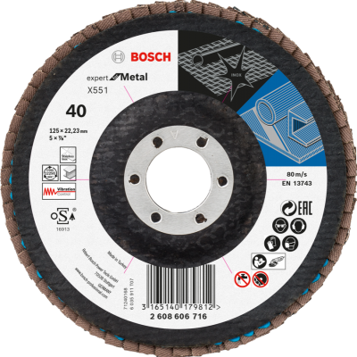 BOSCH Plateau à lamelles X551, 125mm G40, Expert for Metal