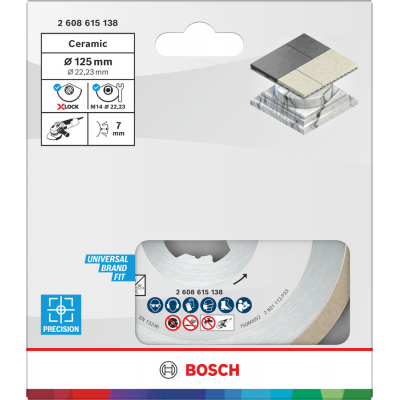 BOSCH Disque à tronçonner Ceramic, 125 x 7mm, alésage X-Lock