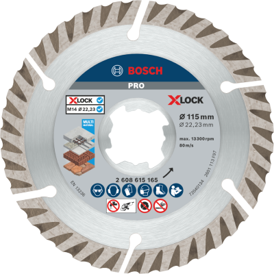 BOSCH Disque diamanté PRO Multi Material X-Lock 115MM 2MM