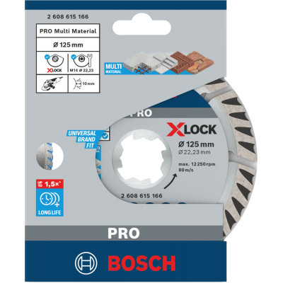 BOSCH Disque diamanté PRO Multi Material X-Lock 125MM 2MM