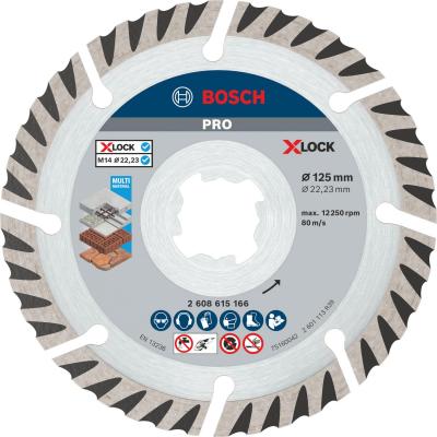 BOSCH Disque diamant PRO Multi-Matériaux, 125 x 22,23 mm, X-Lock, 2 pièces