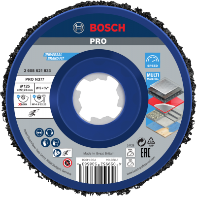 BOSCH Disque de nettoyage PRO N377, 125 mm, 22,23 mm, X-Lock