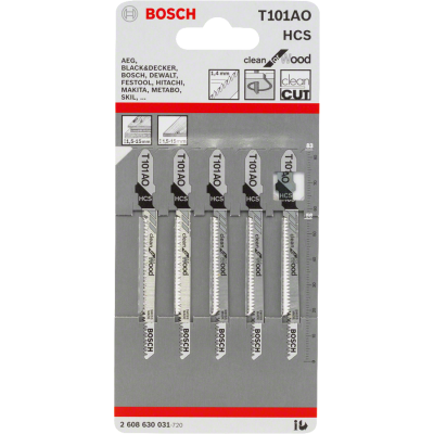 BOSCH WIPZAAGBLAD T101AO HOUT 5ST.