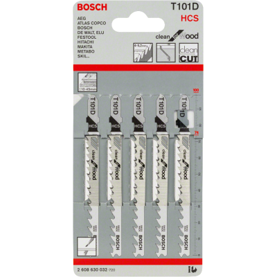 BOSCH WIPZAAGBLAD T101D HOUT 5ST.