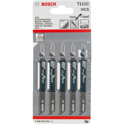 BOSCH WIPZAAGBLAD T111C HOUT 5ST.