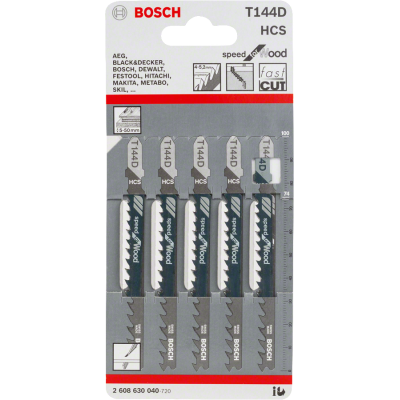 BOSCH WIPZAAGBLAD T144D HOUT 5ST.