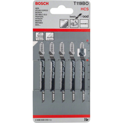 BOSCH WIPZAAGBLAD T119BO HOUT 5ST.