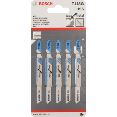 BOSCH WIPZAAGBLAD T118G METAAL 5ST.