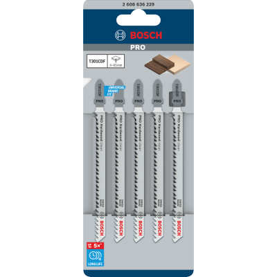 BOSCH WIPZAAGBLAD PRO T301CDF HOUT 5ST.