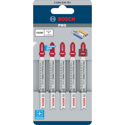 BOSCH WIPZAAGBLAD PRO T102BF PVC 5ST.