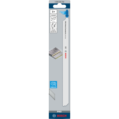 BOSCH Lame de scie sauteuse PRO Metal Sandwich T1018AFP 250 mm, 3 pièces