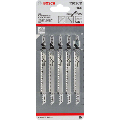 BOSCH WIPZAAGBLAD T301CD HOUT 5ST.