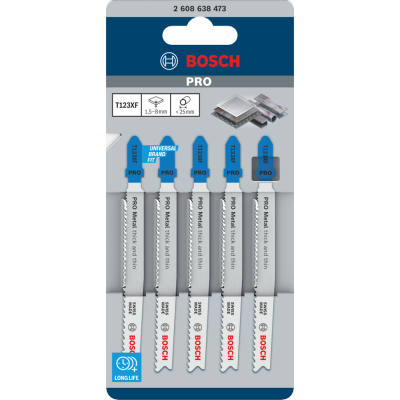 BOSCH WIPZAAGBLAD PRO T123X METAAL 5ST.