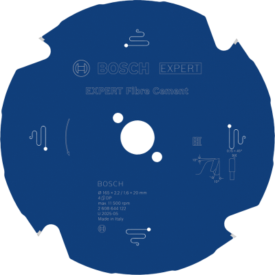 BOSCH CIRK.ZAAGBL. EXP. CEMENT 165X20 4T