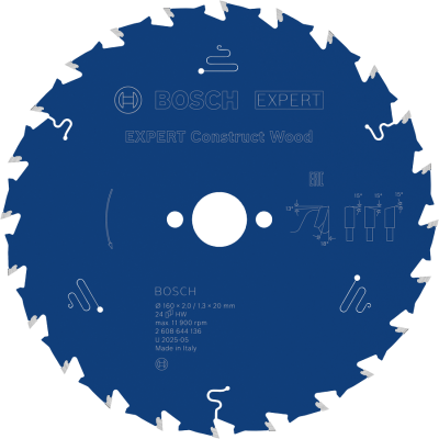 BOSCH CIRK.ZAAGBL.CONSTR.WOOD 160X20 24T
