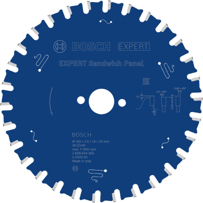 BOSCH CIRK.ZAAGBL. SAND.PANEL 160X20 30T