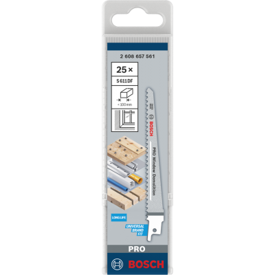 BOSCH RECIPROZAAGBLAD S611DF HOUT 25ST.