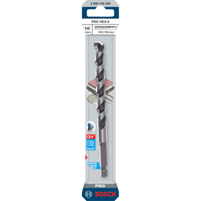 BOSCH Foret PRO HEX-5, 10x100x150 mm