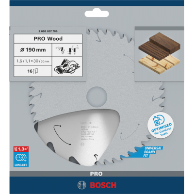 BOSCH CIRK.ZAAGBL. PRO WOOD 190X30 16T