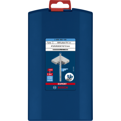 BOSCH Coffret de 7 forets pour perforateur EXPERT SDS plus-7X, 5/6/6/8/8/10/12 mm