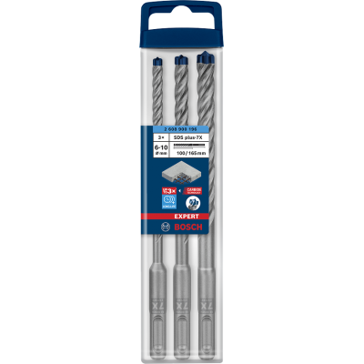 BOSCH Coffret de 3 forets pour perforateur EXPERT SDS plus-7X, 6/8/10 mm