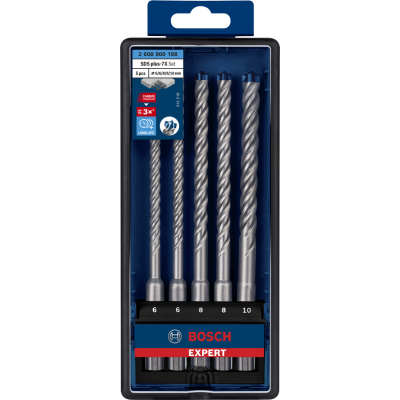 BOSCH Coffret de 5 forets pour perforateur EXPERT SDS plus-7X, 6/6/8/8/10 mm