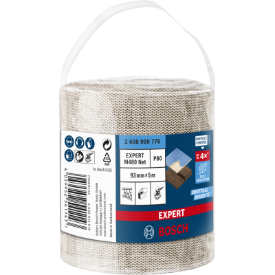 BOSCH Rouleau d'abrasif réticulé EXPERT M480 93 mm, 5 m, G 80