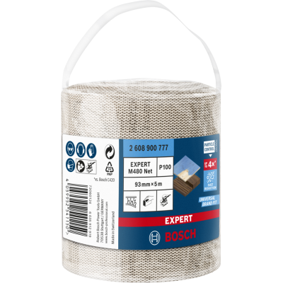 BOSCH Rouleau d'abrasif réticulé EXPERT M480 93 mm, 5 m, G 100