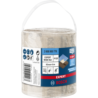 BOSCH Rouleau d'abrasif réticulé EXPERT M480 93 mm, 5 m, G 120