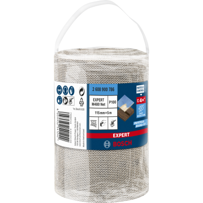 BOSCH Rouleau d'abrasif réticulé EXPERT M480 115 mm, 5 m, G 100