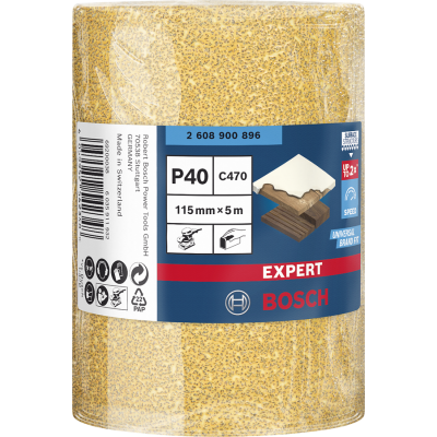 BOSCH Rouleau abrasif EXPERT C470 pour ponçage manuel 115 mm, 5 m, G 40