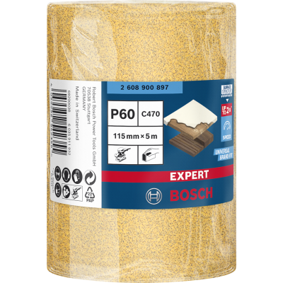 BOSCH Rouleau abrasif EXPERT C470 pour ponçage manuel 115 mm, 5 m, G 60