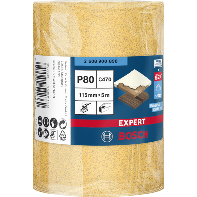 BOSCH Rouleau abrasif EXPERT C470 pour ponçage manuel 115 mm, 5 m, G 80